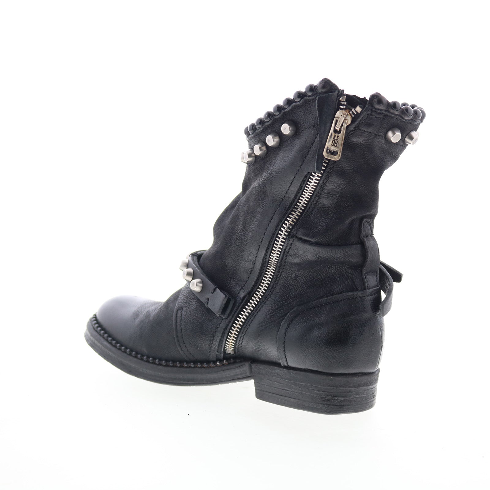 Vianne Womens Black Leather Zipper Casual Dress Boots