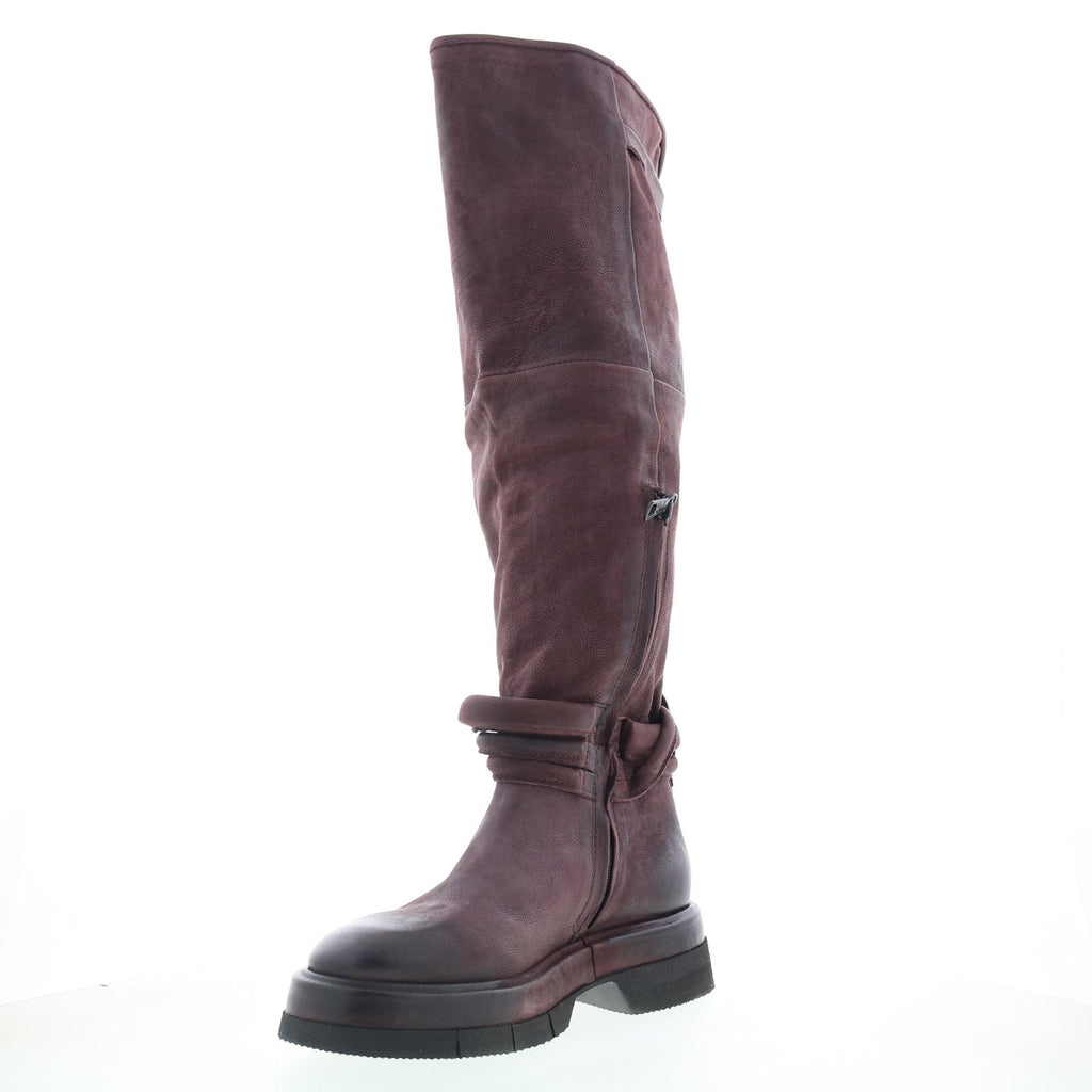 Vick Womens Brown Leather Zipper Knee High Boots