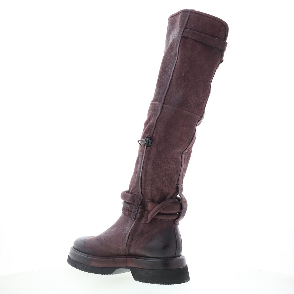 Vick Womens Brown Leather Zipper Knee High Boots