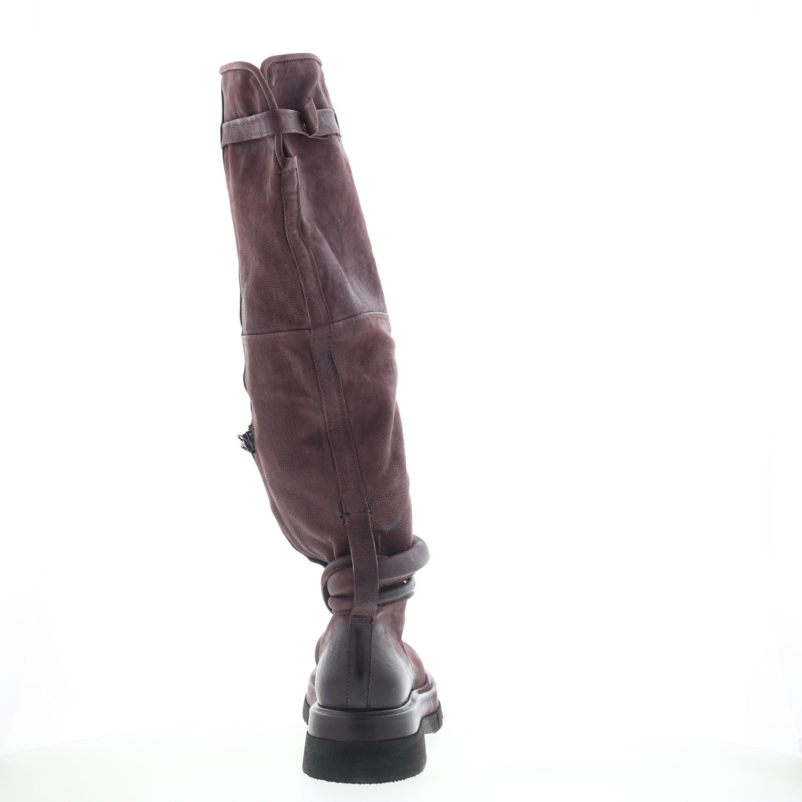 Vick Womens Brown Leather Zipper Knee High Boots