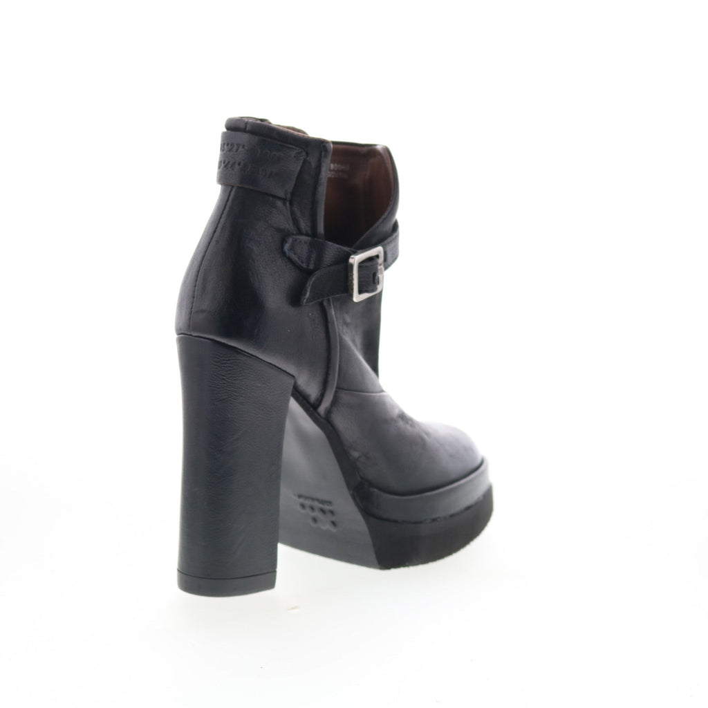 Vinal Womens Black Leather Zipper Ankle & Booties Boots