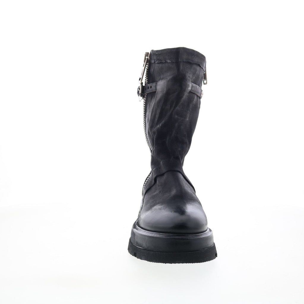 Vinson Womens Black Leather Zipper Casual Dress Boots