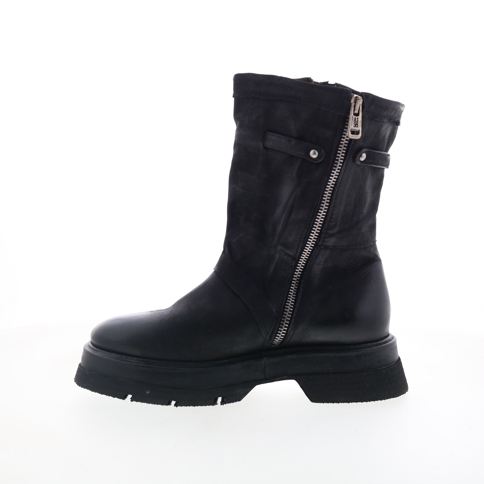 Vinson Womens Black Leather Zipper Casual Dress Boots