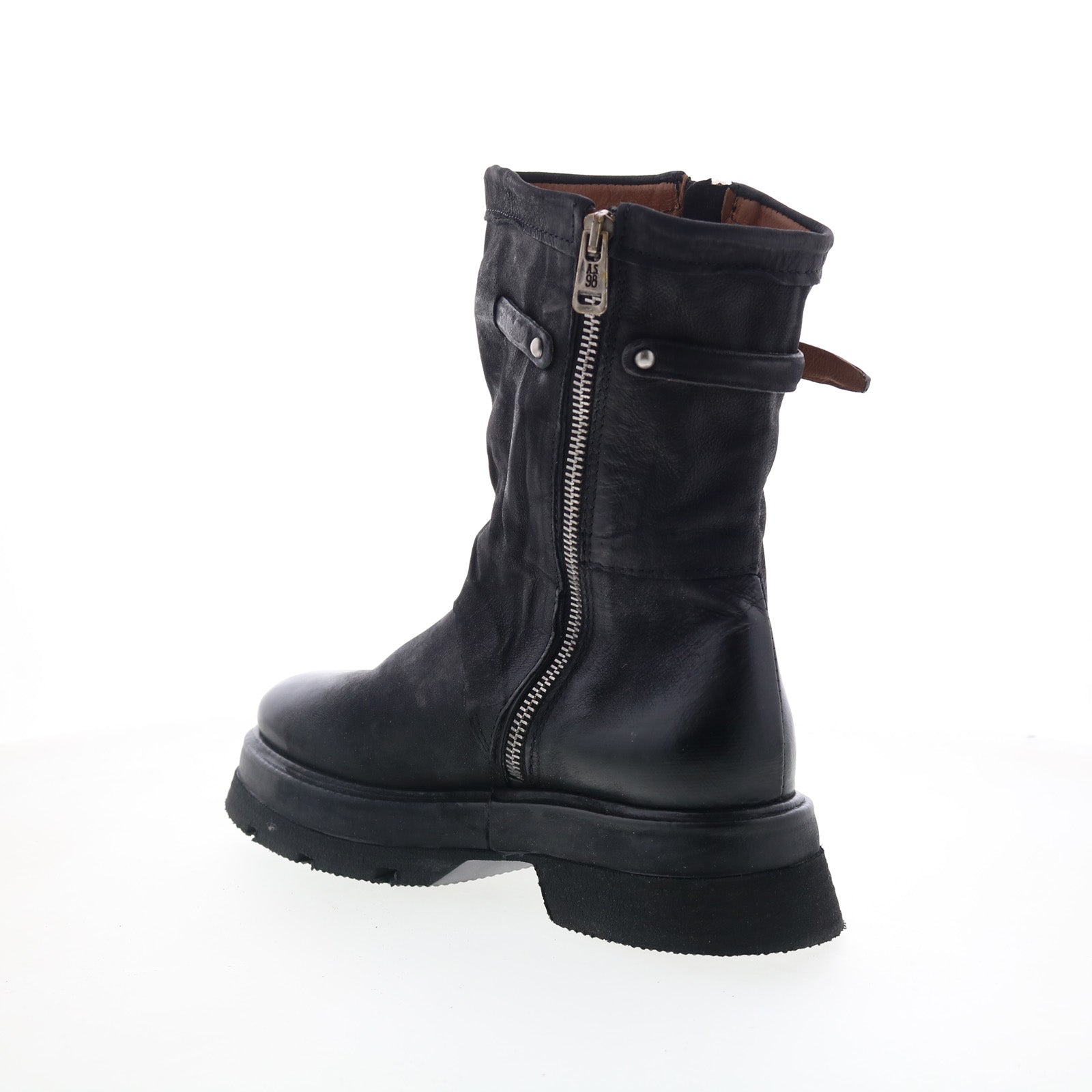 Vinson Womens Black Leather Zipper Casual Dress Boots