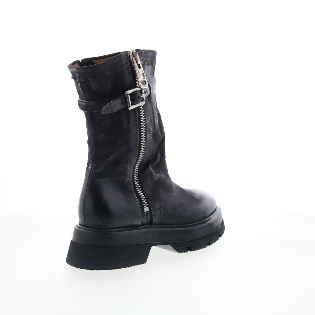 Vinson Womens Black Leather Zipper Casual Dress Boots