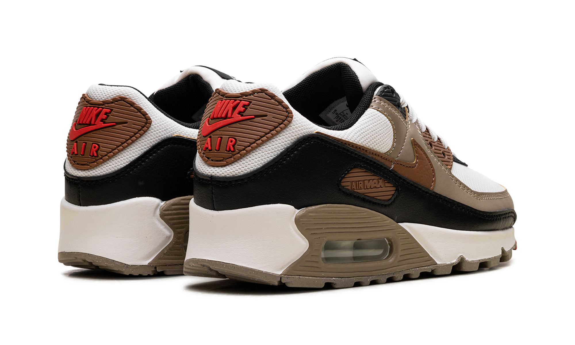Air Max 90 WMNS "Phantom Black Fire Red Light British Tan" DH8010 005