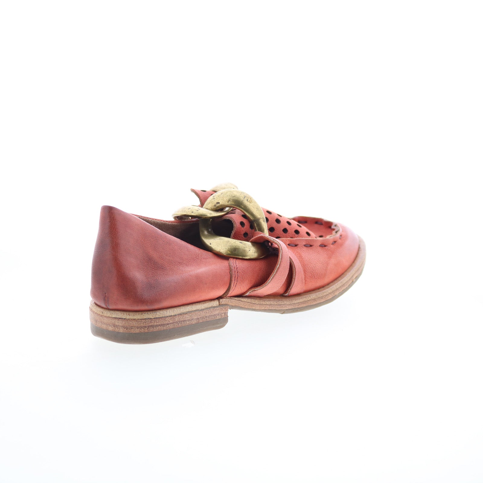 Zander Womens Red Leather Slip On Loafer Flats Shoes